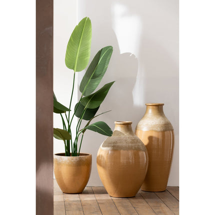 J-Line vase Modern - ceramic - light brown - small