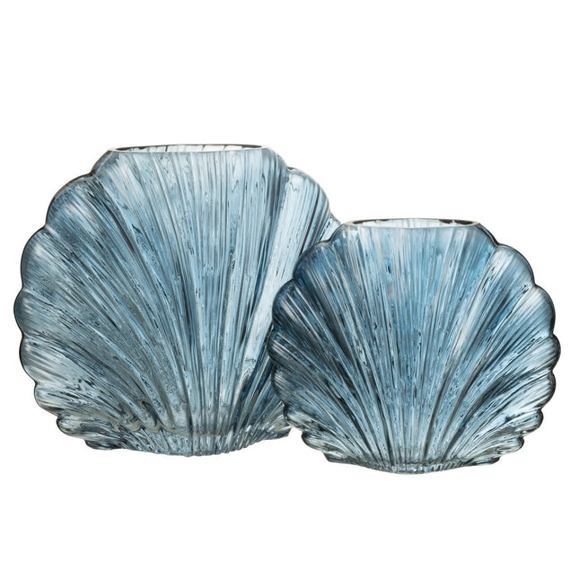 J-Line vase Shell - glass - light blue - large