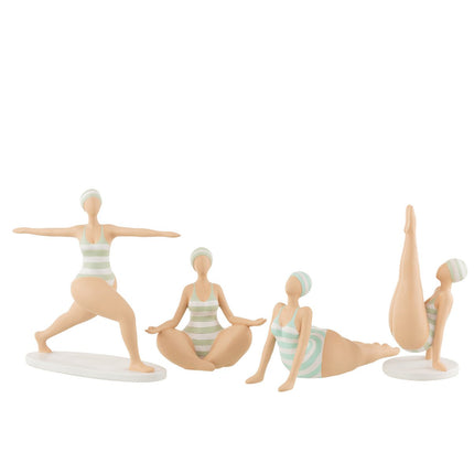 J-Line decoration Woman Yoga Stretch - polyresin - green