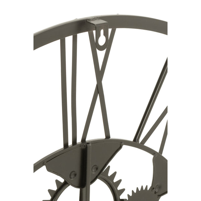 J-Line Roman Numerals Wheel clock - metal - black - S - Ø 4 cm