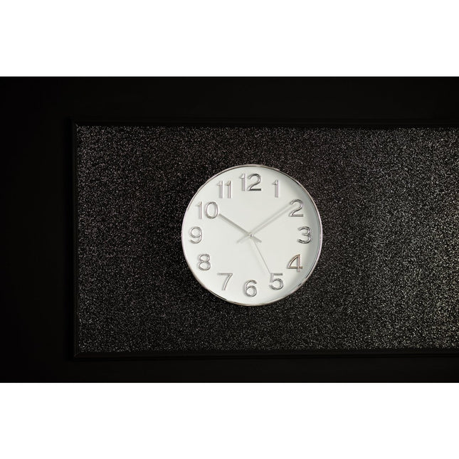 J-Line Arabische Cijfers klok - kunststof - zilver - Ø 40 cm