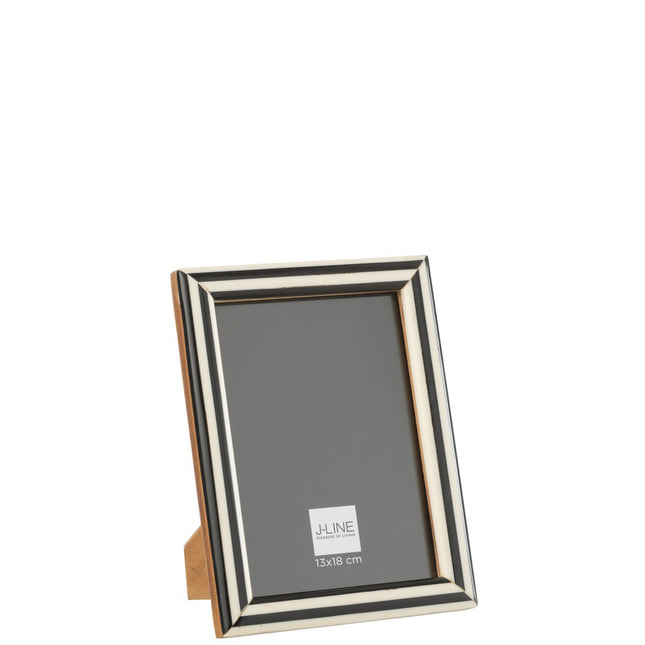 J-Line photo frame - photo frame - wood - black/white - large
