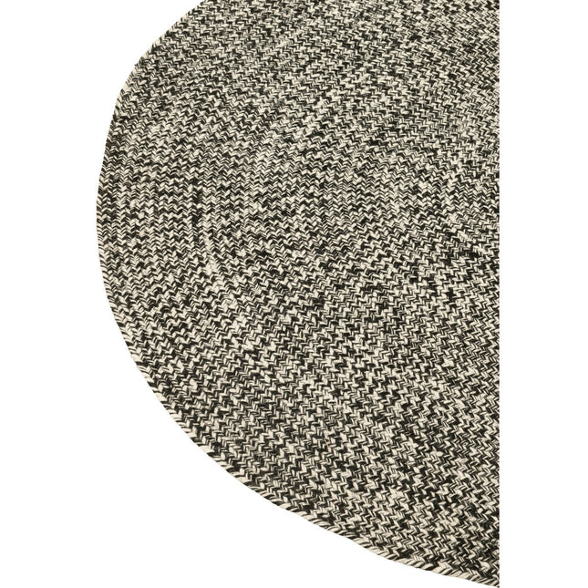 J-Line tapijt Miami Outdoor - polyester - zwart/wit - medium