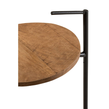 J-Line Side Table Bistro Round Mango Wood/Iron Natural/Black