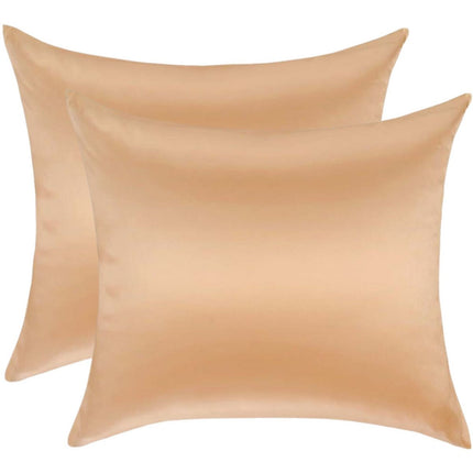 Value set 2x 100% Silk pillowcase Gold Glossy Hotel Closure - 22MM