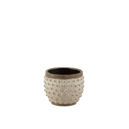 J-Line flower pot Point Bound - ceramic - white/grey - large - Ø 19.00 cm