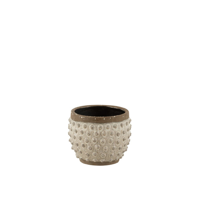 J-Line flower pot Point Bound - ceramic - white/grey - large - Ø 19.00 cm