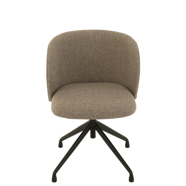 J-Line Chair Turn/Up/Down Linen Dark Brown/Beige