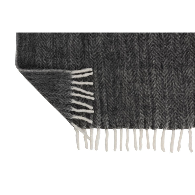 J-Line Plaid - polyester - zwart/ wit - 190 x 136 cm