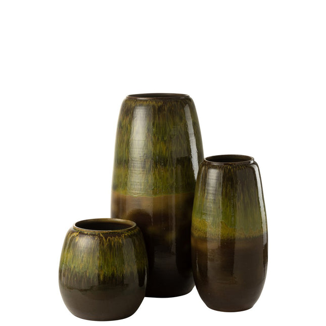 J-Line vase Olive - ceramic - green - large