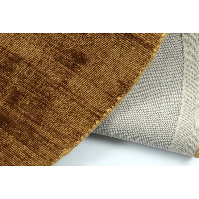 J-Line carpet Round Handmade - viscose - brown