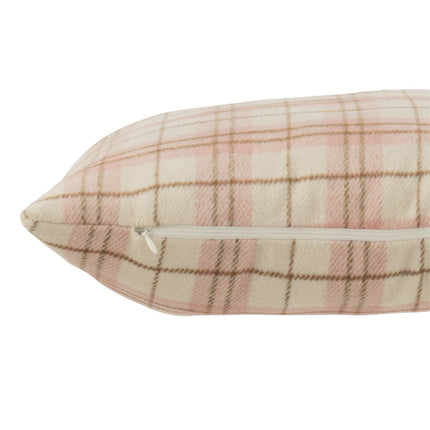J-Line Cushion Checked - textile - white/pink