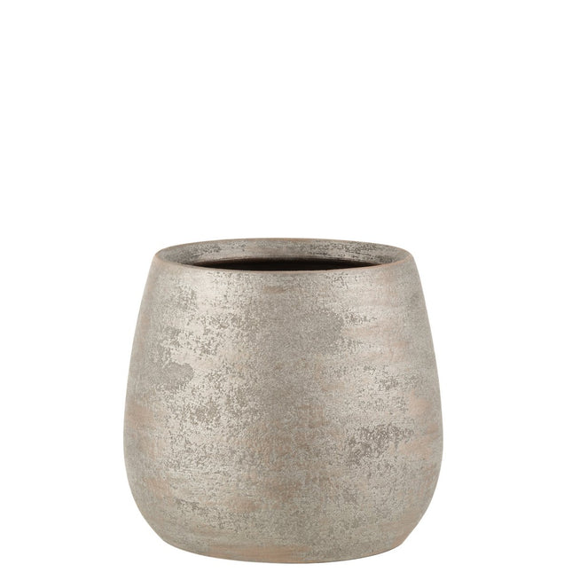J-Line flower pot Uneven Rough - ceramic - silver - large - Ø 23.00 cm