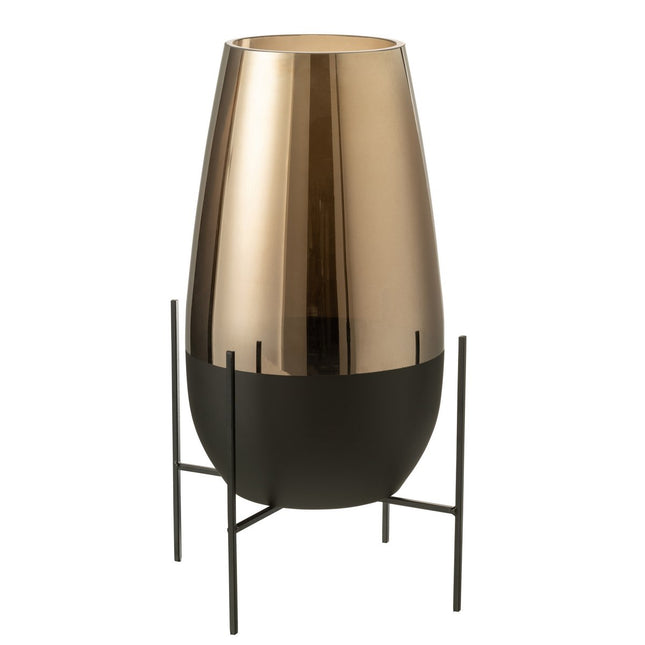 J-Line vase Milan - glass - gold/black