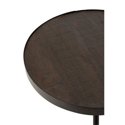 J-Line side table Fien Low - wood/iron - dark brown/black