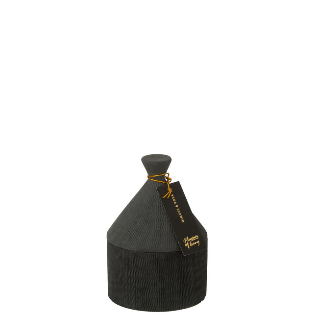 J-Line scented candle - ceramic - Pot Rain Reef - black - 40U