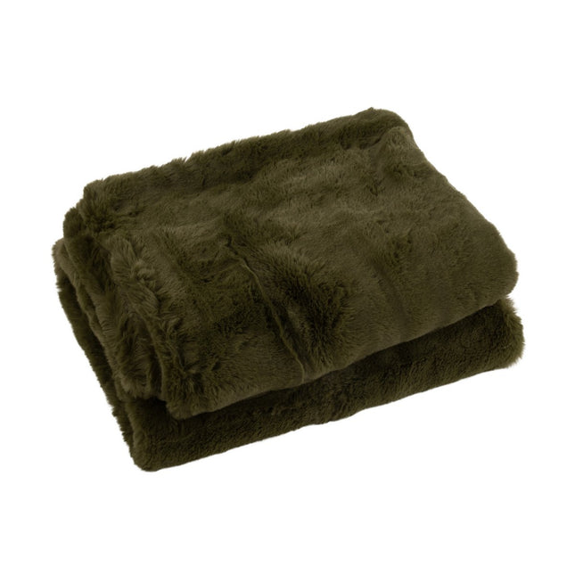 J-Line Plaid Cutie - Fleece Deken – Polyester – 180x130 cm – Groen
