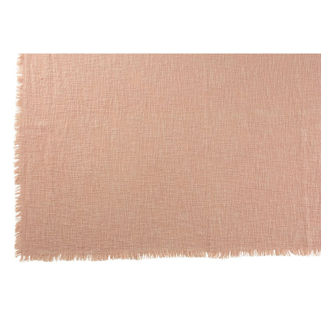 J-Line Plaid fringe - polyester - light pink - 130 x 170 cm