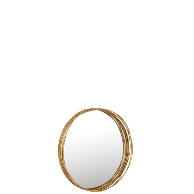 J-Line mirror Aurora Round - iron/gas - gold - small