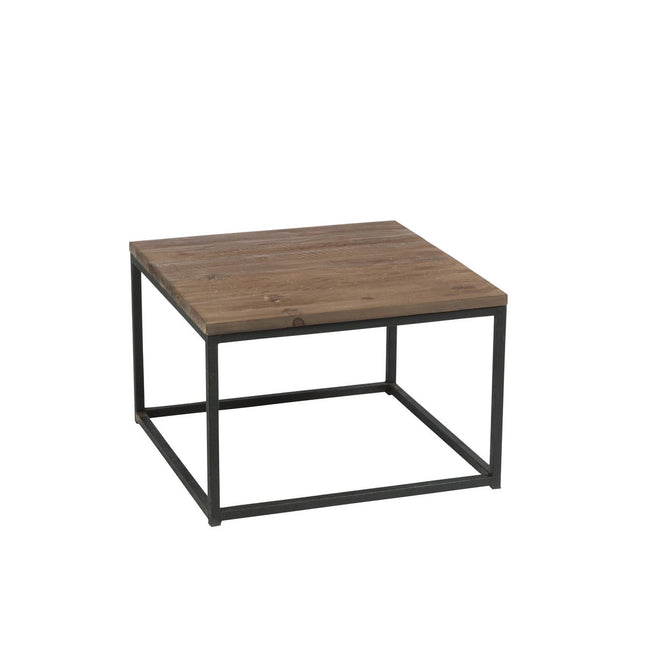 J-Line Side Table Wood/Metal Brown+Black
