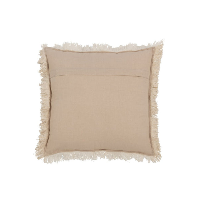 J-Line Cushion Fringes - cotton Muslin - dark beige