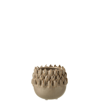 J-Line flower pot Ibiza - ceramic - gray - small - Ø 11.00 cm