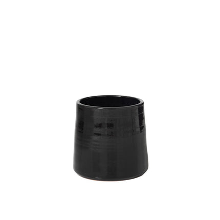 J-Line bloempot Rond - keramiek - zwart - medium - Ø 23.00 cm