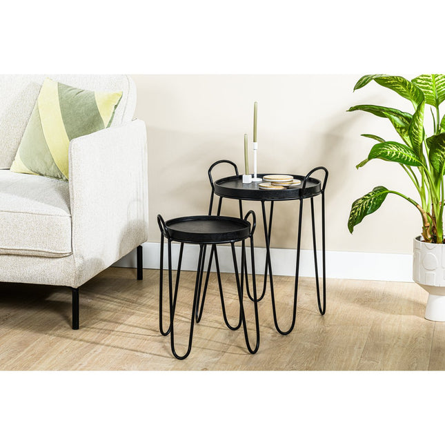 Coffee table, set of 2, A340 black