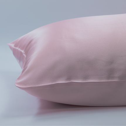 Value set 2x 100% Silk pillowcase Vintage Pink Glossy Hotel Closure - 22MM