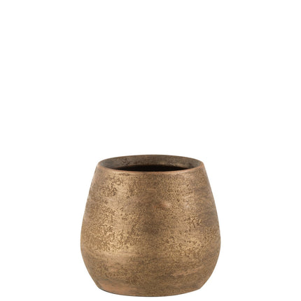 J-Line flower pot Uneven Rough - ceramic - gold - medium - Ø 20.00 cm