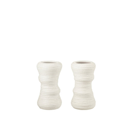 J-Line vase Organic - ceramic - white - small - 2 pieces - 30 cm