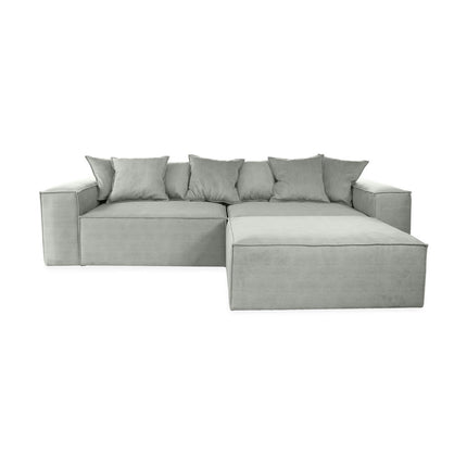 Van Morris L-shaped sofa, R/L, Dusty Blue, Exclusive Corduroy from the Belgian company BRUTEX