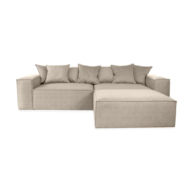 Van Morris L-shaped sofa L/R, Dusty Beige, Exclusive Corduroy from the Belgian company BRUTEX