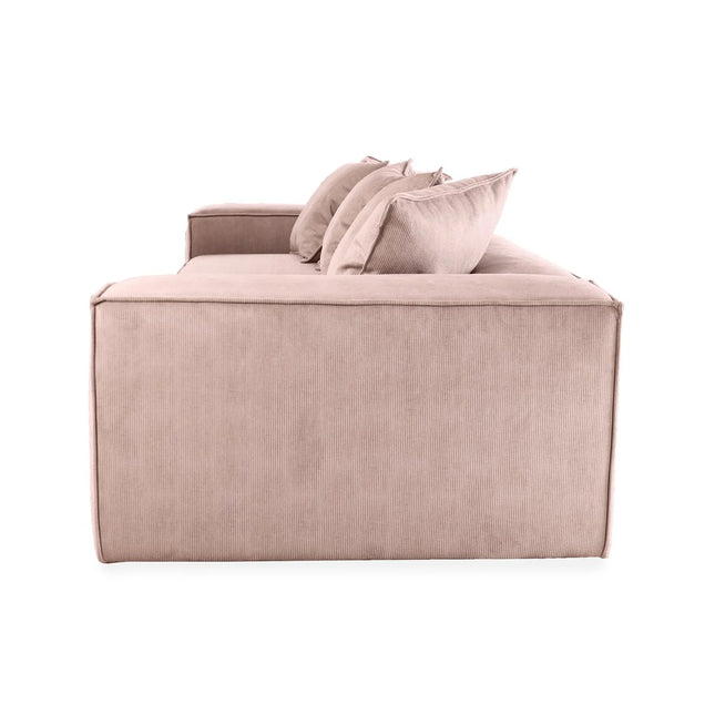 Van Morris L-shaped sofa, R/L, Dusty Pink, Exclusive Corduroy from the Belgian company BRUTEX