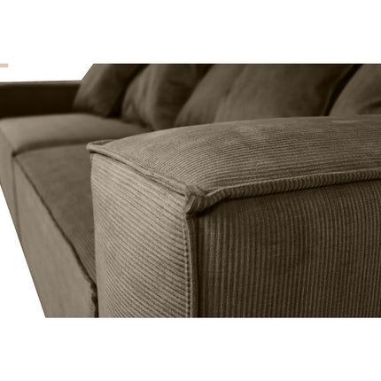Van Morris L-shaped L/R sofa, chocolate, exclusive corduroy from the Belgian company BRUTEX