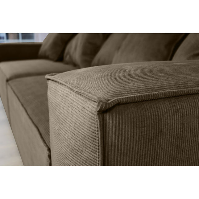 Van Morris L-shaped L/R sofa, chocolate, exclusive corduroy from the Belgian company BRUTEX