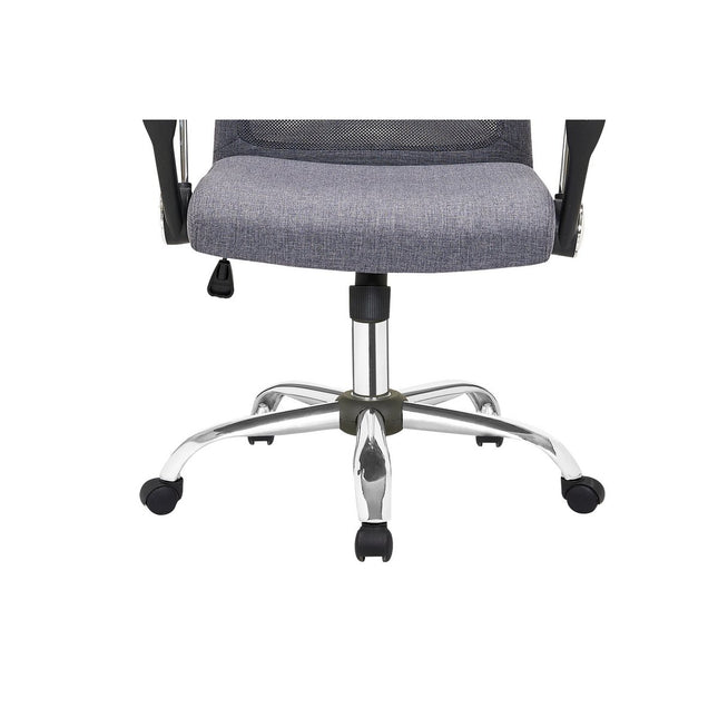 Gray office chair with mesh and fabric upholstery