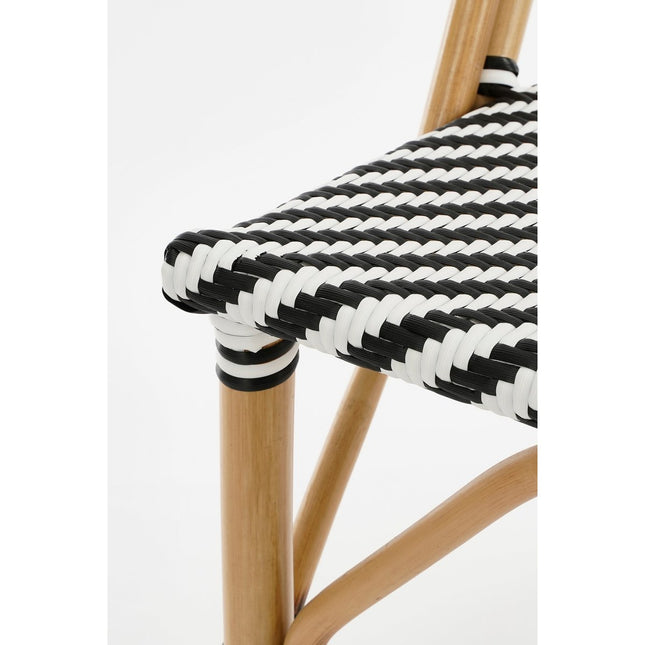 Mandox Bistro chair - L51 x W57 x H90 cm - Rattan - Black, White