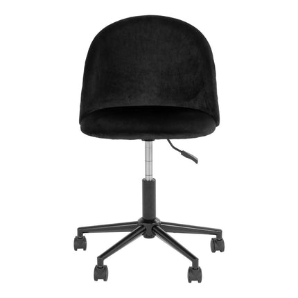 Geneve Office Chair - Office chair in velvet, black with black legs, HN1207