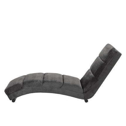 Chaise longue dark gray velvet