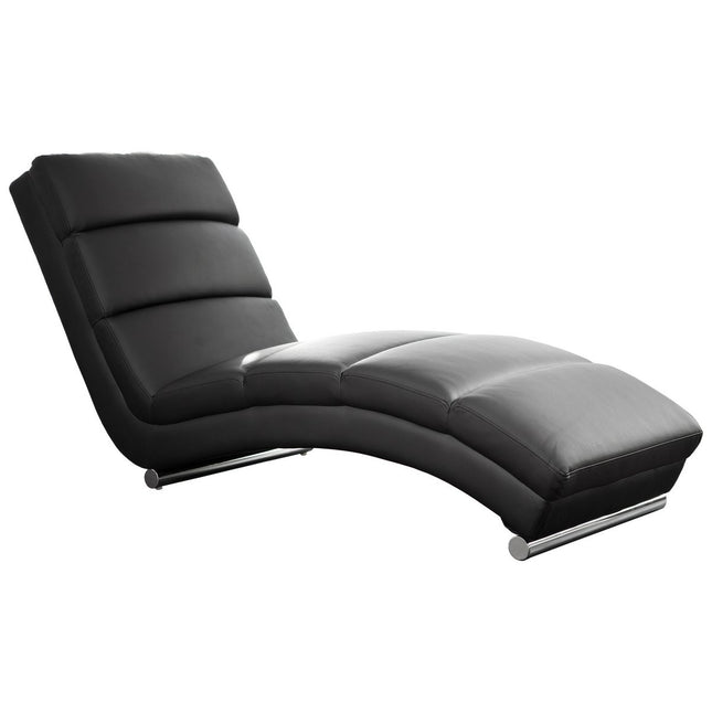 Relax lounger black artificial leather look