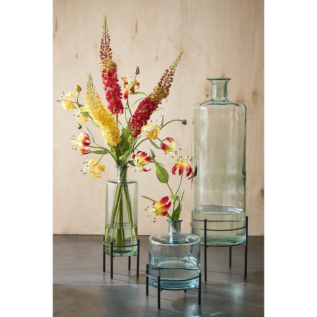Guan Bottle Vase - H26 x Ø21 cm - Recycled Glass - Transparent