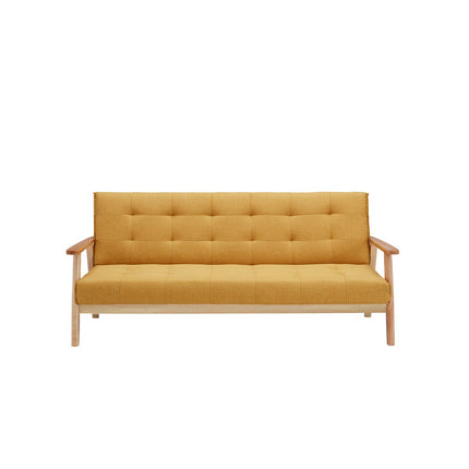 Sofa bed Scandinavian textured fabric mustard yellow