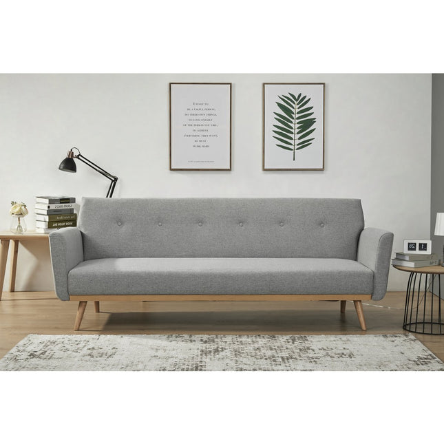 Sofa bed in textured fabric, dark gray