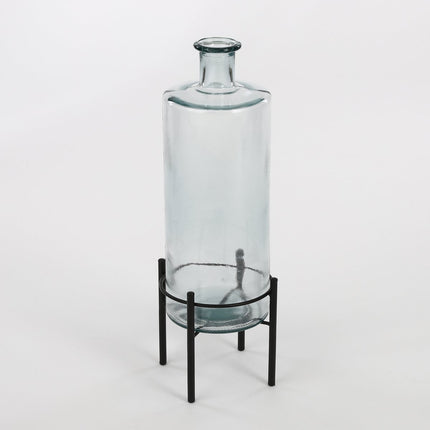 Guan Bottle Vase - H40 x Ø15 cm - Recycled Glass - Transparent