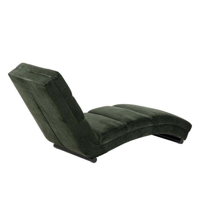 Chaise longue forest green velvet