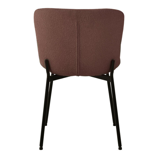 Maceda Dining Chair - Dining room chair in bouclé, rust with black legs
