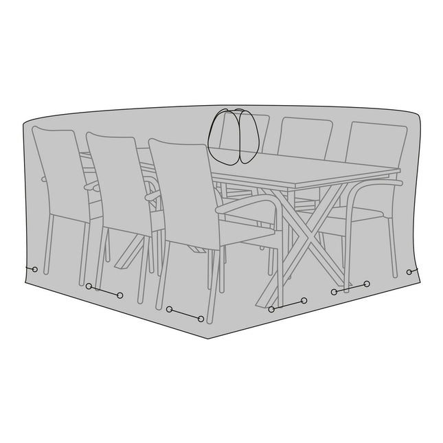 Luxury Cover - Luxe hoes voor tafel met 6 stoelen, 210g/m2 600D polyester PU gecoat, waterafstotend, zwart