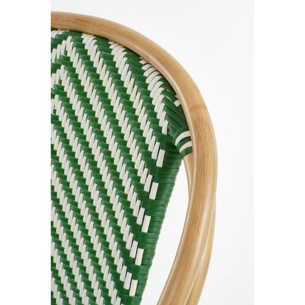 Mandox Bistro chair - L51 x W57 x H90 cm - Rattan - Dark green, White