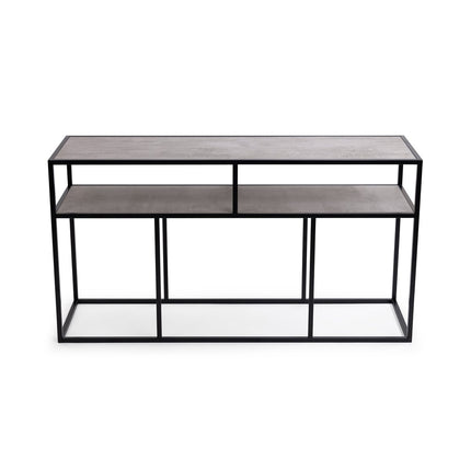 Stalux Side-table 'Teun' 150cm, color black / concrete